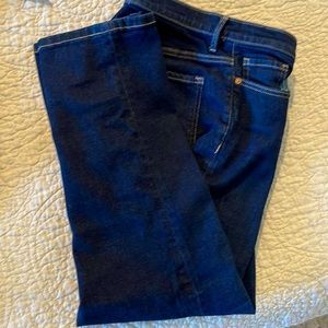 Mid rise straight dark jeans